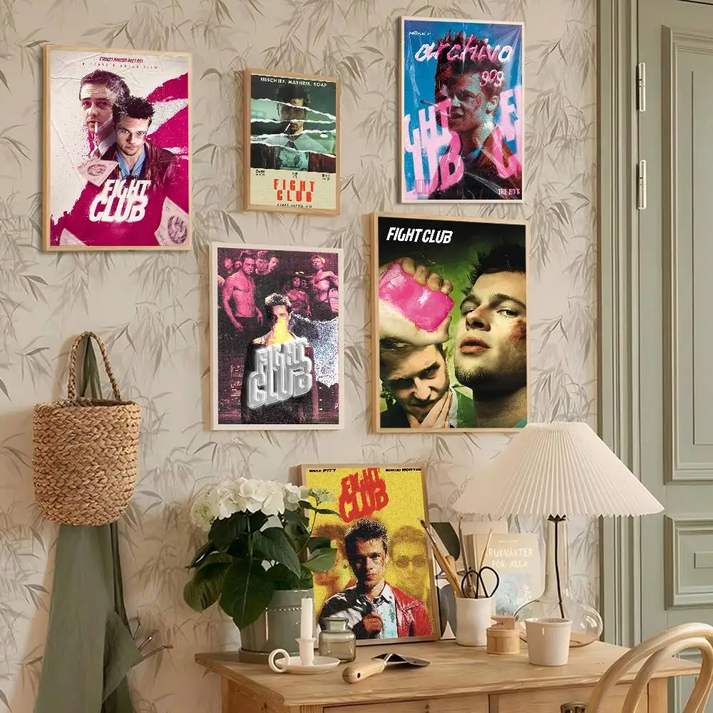 Good Movie F-Fight Club Good Quality Prints And Posters Waterproof Paper Sticker Coffee House Bar Posters Wall Stickers
