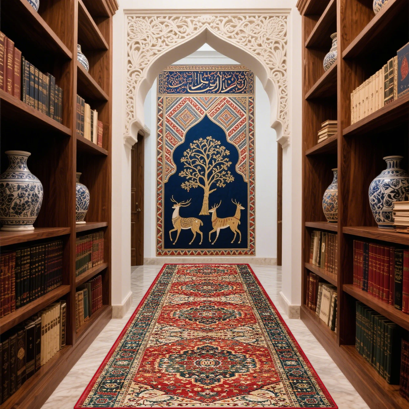 Persian Retro Ethnic Style Carpet Home Decoration Long Corridor Runner Rugs Living Room Study Entryway Non-slip Mat Customizable