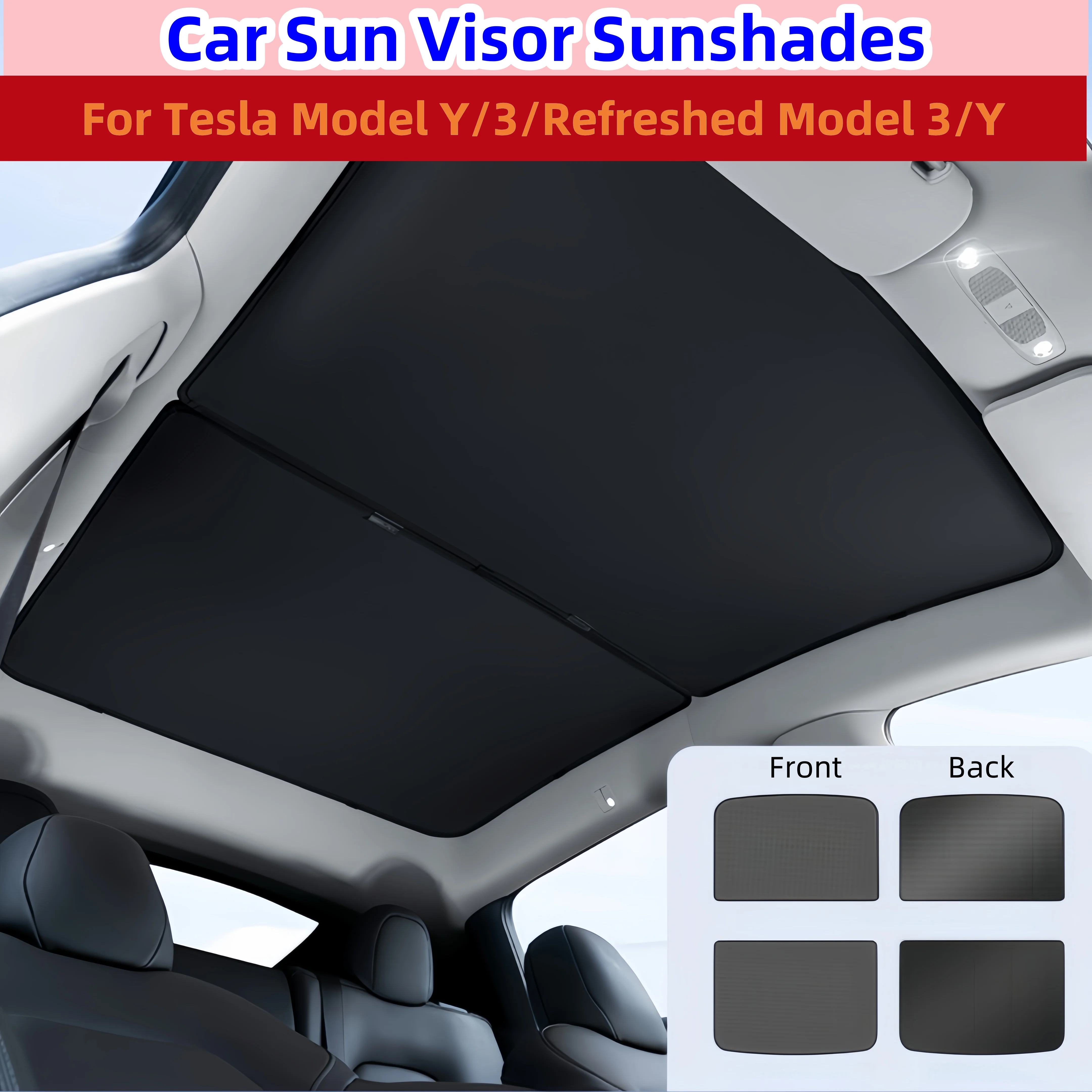

For Tesla Model Y/3 Refreshed Model Y/3 Car Sun Visor Sunshades Sunshade Sun Protector Shade Parasol Roof Skylight Accessories