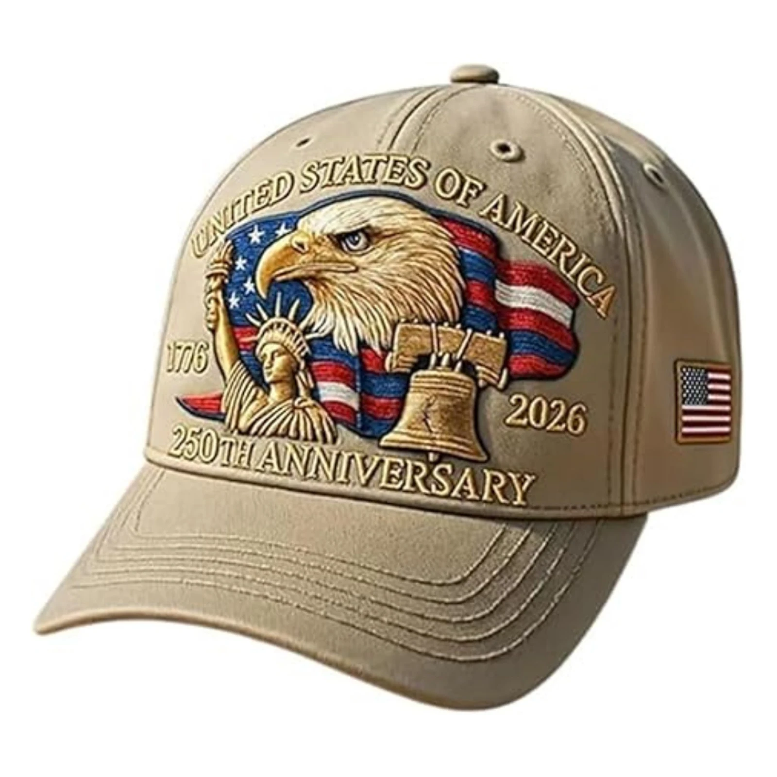 Chapeau du 250e anniversaire des états-unis, Protection solaire, casquette de Baseball imprimée aigle chauve, casquette patriotique rétro pour femmes et hommes