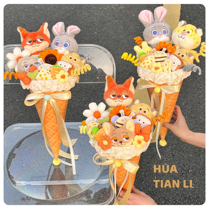 

Креативная игрушка, кукла, букет, мороженое, рождественский подарок на день рождения, чучело животных, плюшевые игрушки из Zootopia, куклы Джуди Ники