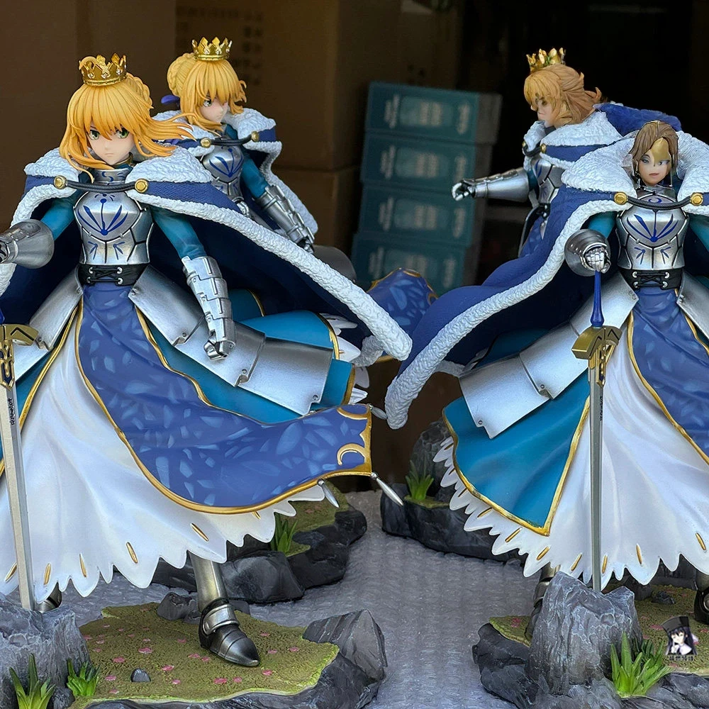 

Коллекционная фигурка La Saber Artoria Pendragon из Fate Grand Order: Модель с плащом, доспехами и короной для фанатов FGO, украшение для рабочего стола