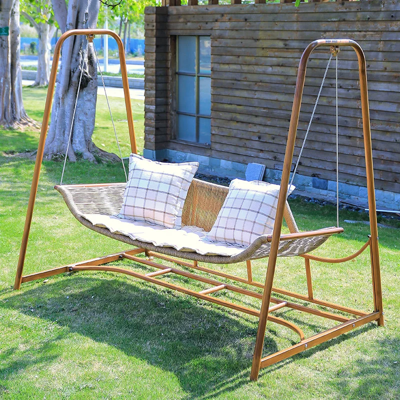 

Outdoor swing rocking chair courtyard hanging rattan cradle household lazy cradle small courtyard Internet celebrity garden