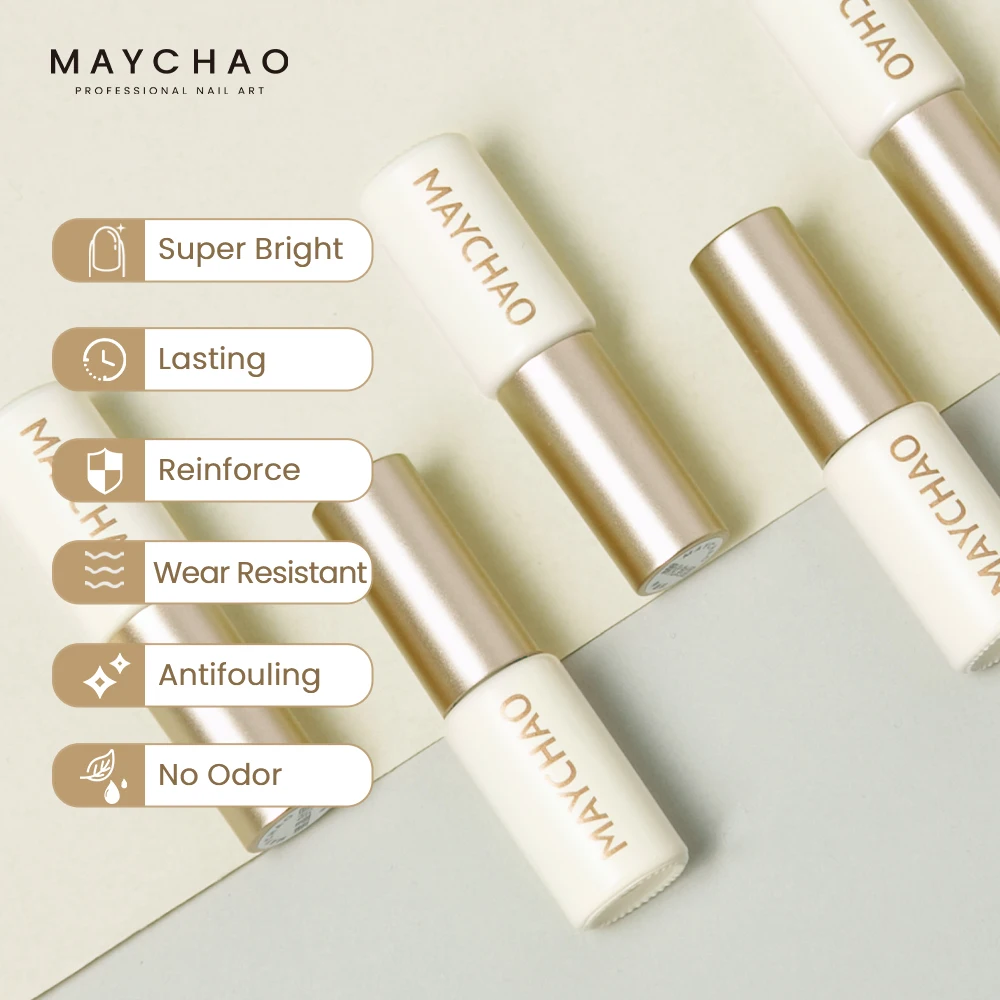 Maychao 5Ml Geen Veeg Top Base Coat Nagellak Ontwerp Enhancer Vernis Semi Permanent Doorweekt Uv Led Nail Art Tool Diy Salon