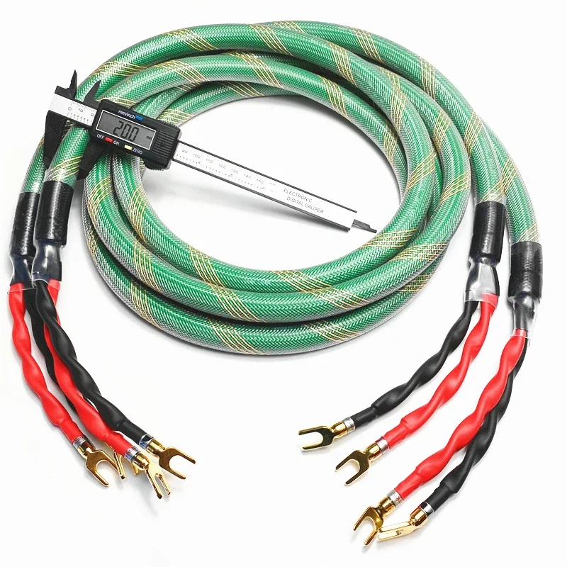 Mcintosh 4 Core 2 To 4 Bi-wire or Single Silver Plated Hi-Fi Audio Speaker Cable Pure Copper Banana Plug or Y Shovel Plug