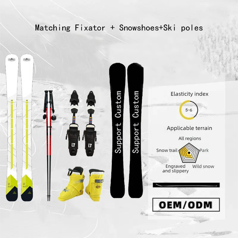 Custom Colorful snowboards Factory Adult Poplar Wood Core Piste Ski High Performance Snowboards Skis Equipment for Resort