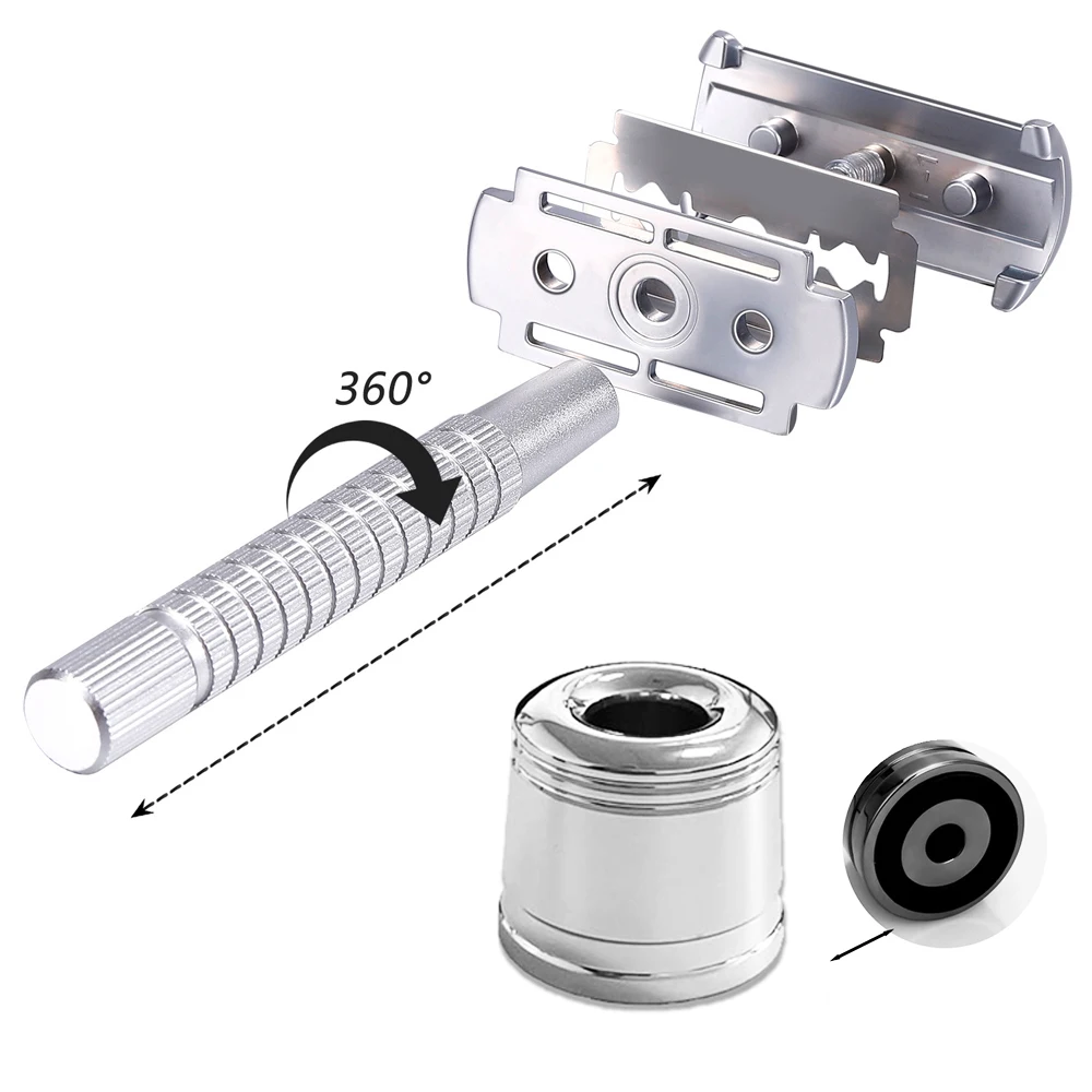 Whityle 05TS Sicherheitsrasierer für Männer mit Halterständer, klassischer Doppelkanten-Rasierrasierer mit 5 Advanced Blades und Basis für Männer