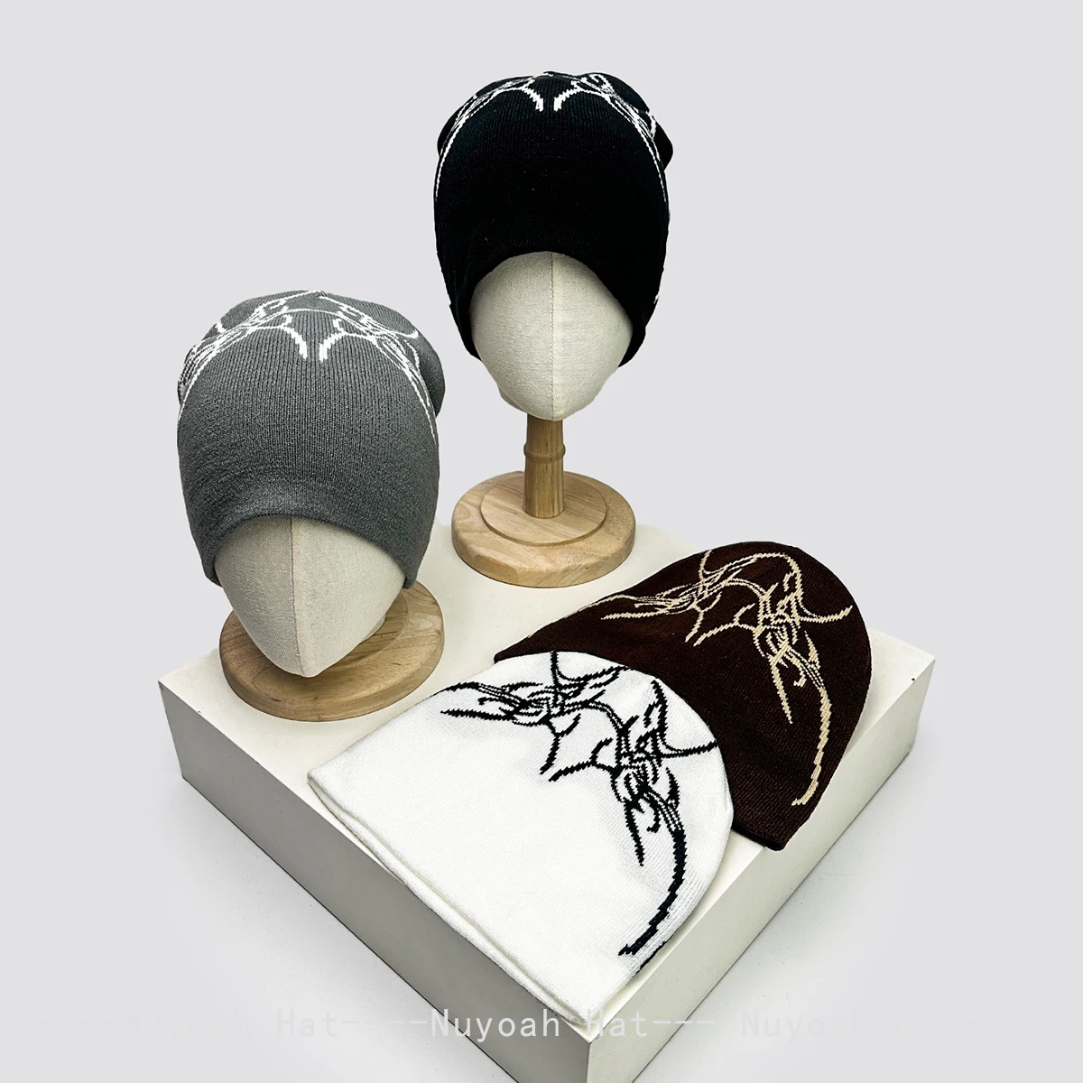 

New Men Women European Style Jacquard Pattern Knitted Hats Warm Hip-hop Fashion Rap Beanies Personal Versatile Street Dance ins