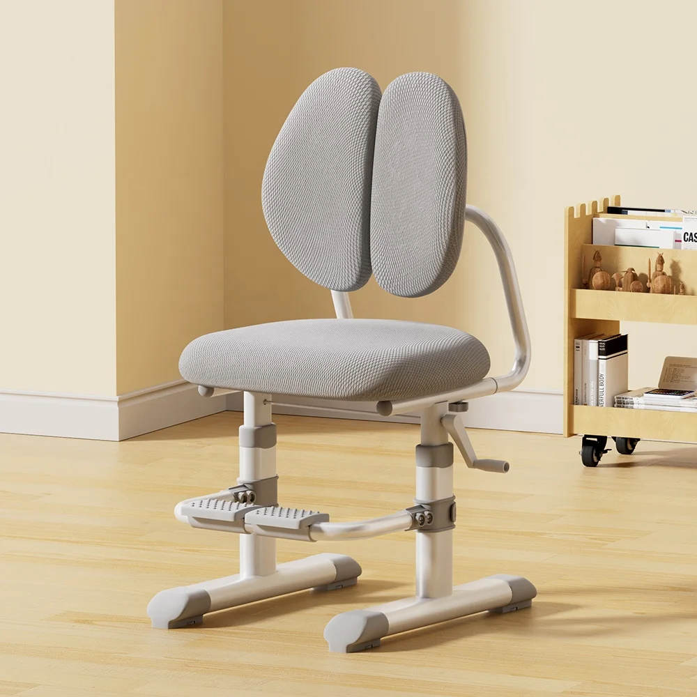 高さ調節可能な本棚収納引き出し付き子供用学習机椅子セット、自宅学習用ライティングテーブル