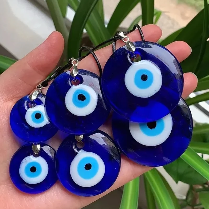 Turkish Evil Eyes Halskette Necklace For Women man Vintage Devil Lucky Blue Eye Resin Rhinestone Heart Hand Round Choker Jewelry