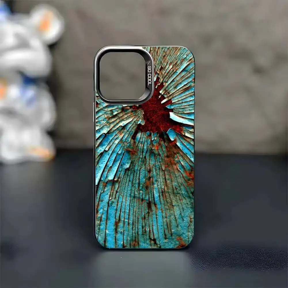 Ретро-индустриальный стиль, ржавый чехол для телефона цвета серебристого цвета для iPhone 17, 16, 15, 14, 13, 12, 11 Pro Max Plus