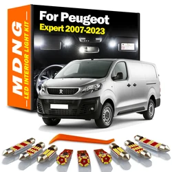 MDNG 13Pcs No Error Car LED Interior Reading Light Kit For Peugeot Expert 2007- 2019 2020 2021 2022 2023 Trunk Number Plate Bulb