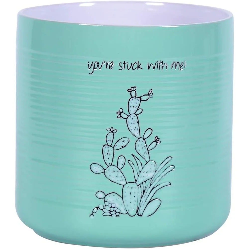 Ceramic Flower Pot 5 Inch Multicolor Indoor Outdoor Planter Round Shape Great Gift Family Friends Traditional Style