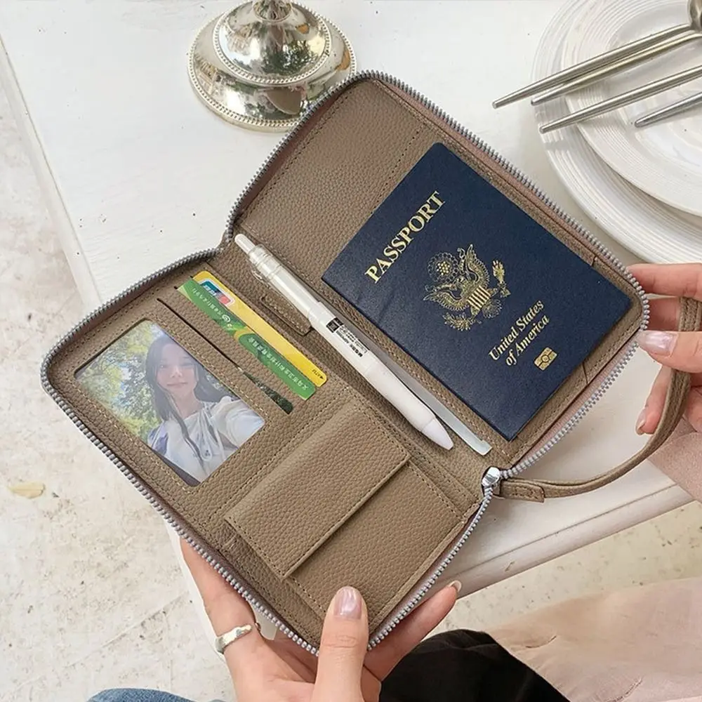 

RFID Travel Passport Bag Anti-theft Pu Leather Passport Wallet Waterproof Zipper Credit ID Card Ticket Holder Travel Accessories
