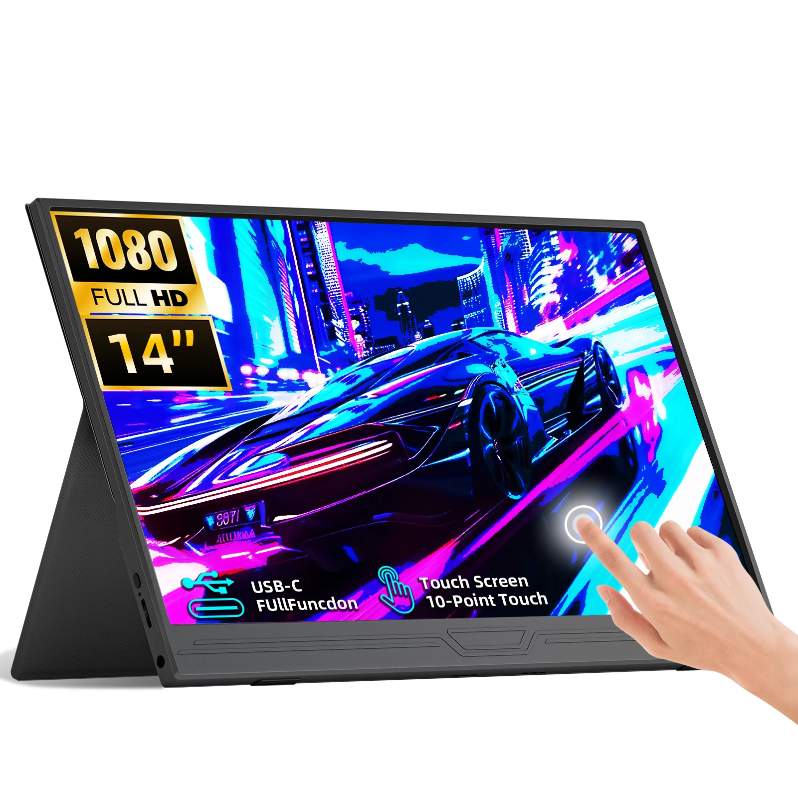ZSUS 14-Zoll 1920*1080 tragbarer Monitor 400cd / m2 60HZ 16: 9 für Laptop XBox PS4 / 5 Switch Handy Computer Erweiterung Büro 3
