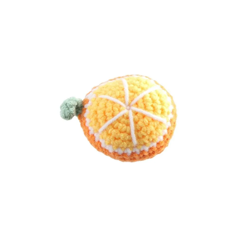 Cute Cartoon Wool Cute Fruit Orange Sunflower Knitted Strawberry Fruits Strawberry Wool Crochet Hand Knitted Strawberry Ornament