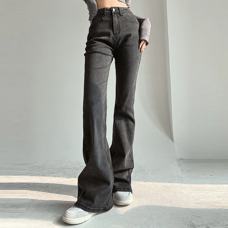 Women's Skinny Jeans Slim Flared Pants Fashion Embroidered High Waist Thin Denim Trouser Casual Bottoms Vintage Y2k Clothes