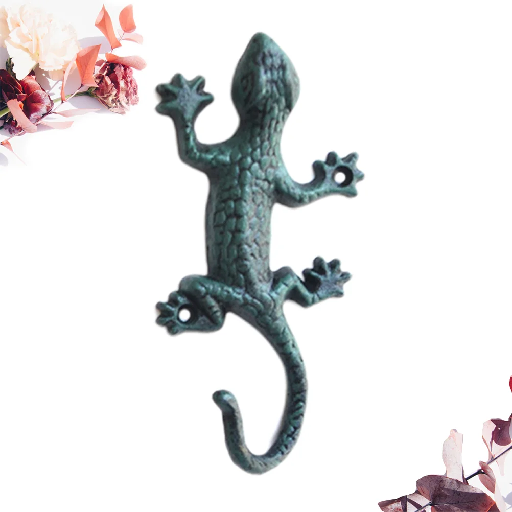 

1pc Gecko Design Hook Iron Hook Wall-mounted Hanger Hanging Decoration for Home Shop Garden with 2pcs Screws and 2pcs