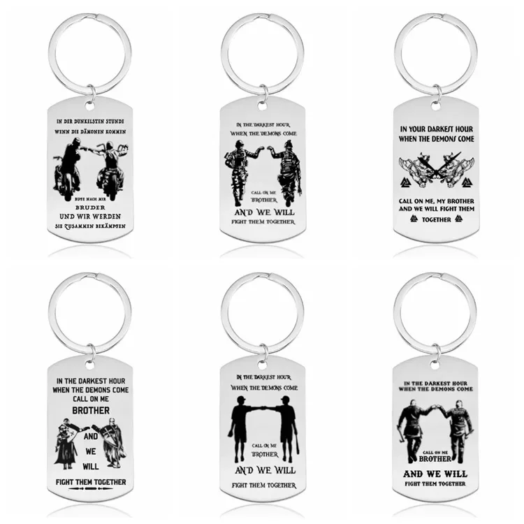 

Friend Keychain Inspirational Quotes Brother Motorcycle Military Chain Outdoor Adventure Travel Commemorative Gift Customization