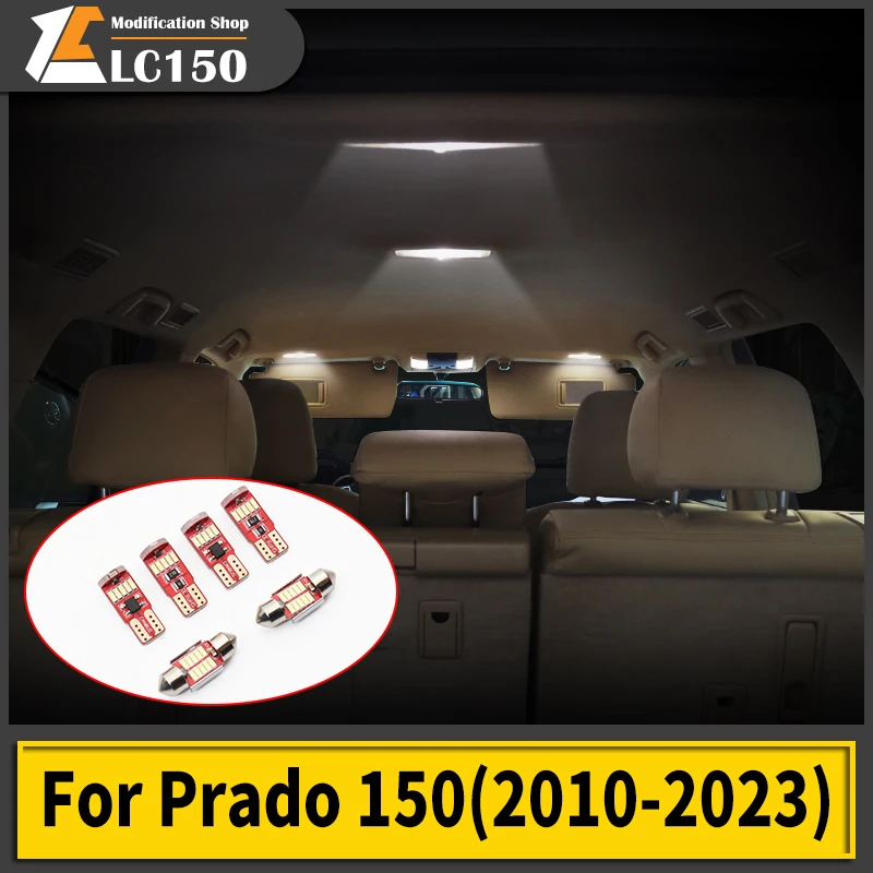 For Toyota Land Cruiser Prado 150 2010-2023 Trunk Cosmetic Mirror Reading Lamp Lamp Beads LC150 FJ150 Interior LED Accessories