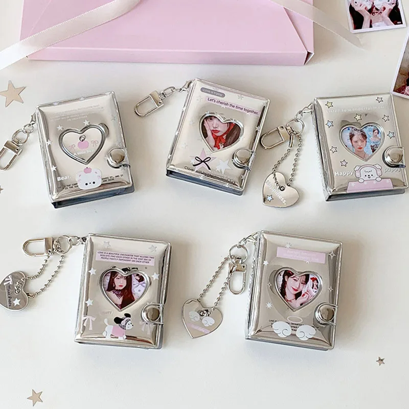 INS Fashion Sparkling 2-inch Photo Album Mini Cute Girl Idol Photo Storage Pendant Stars Card Book Keychain Photo Frame Student image 4