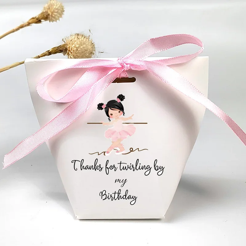 5pcs Ballet dance themed Thank You candy gift boxes Tutu Ballerina Girls Birthday Party Table Centerpiece decoration Favor