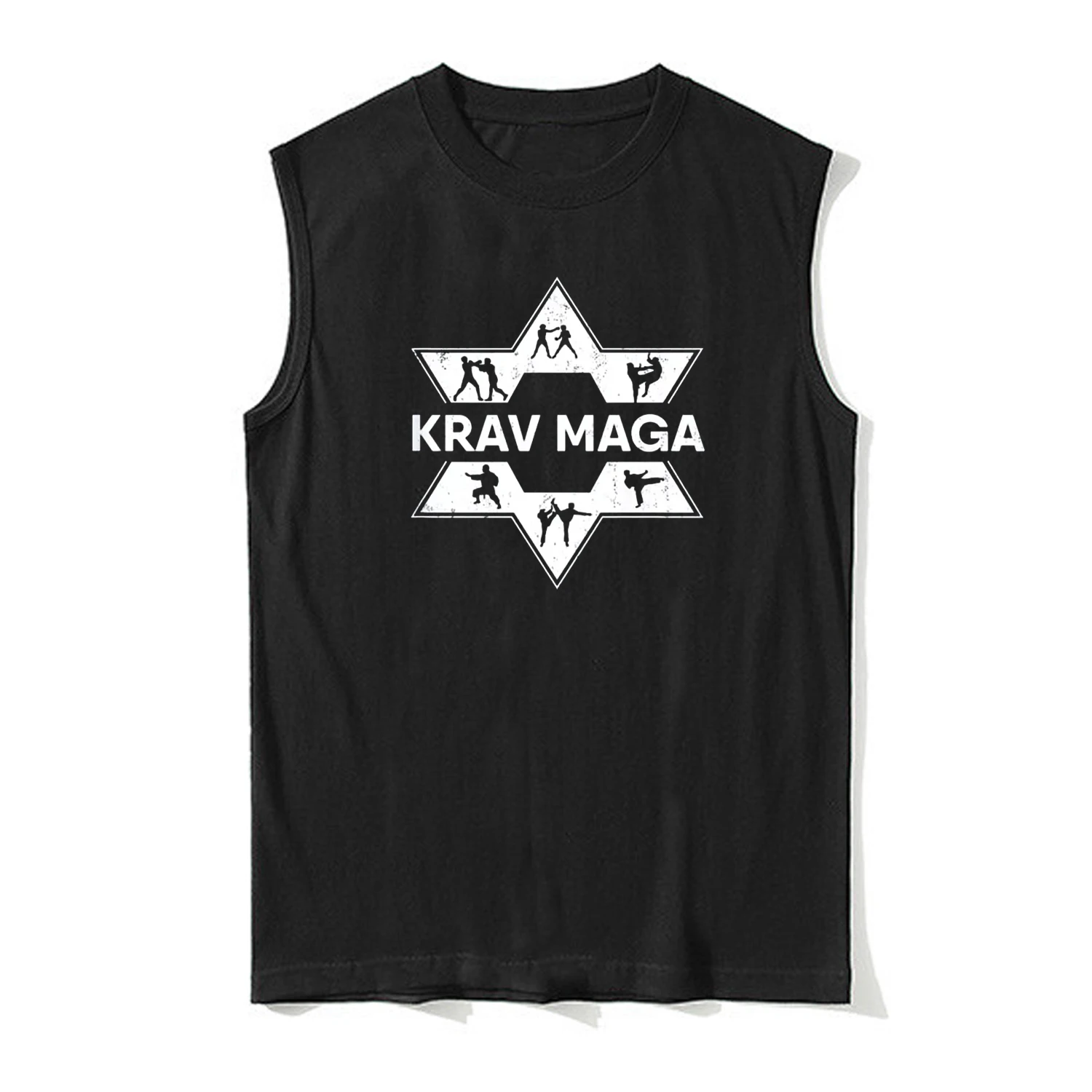 

Израильская система самообороны Krav Maga Star of David, майка из 100% хлопка с круглым вырезом, летняя повседневная мужская футболка без рукавов