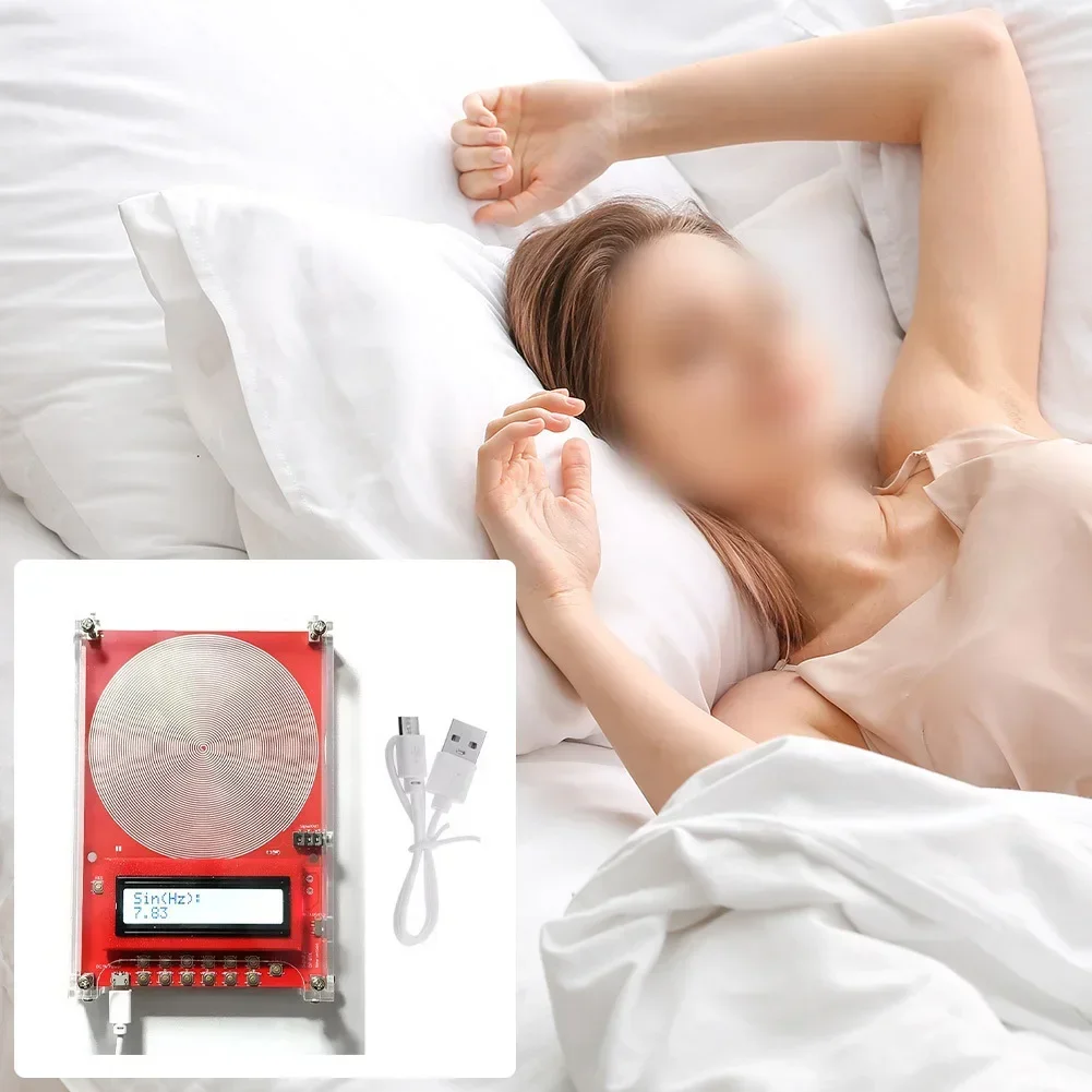 

Резонансный генератор 7,83 Гц для домашнего использования, устройство для улучшения сна в спальне, регулируемый диапазон 0,01 Гц-200 кГц, питание от USB и постоянного тока