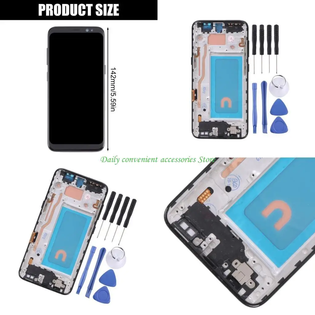 

97QB Accuracy Touch Screens Replacement Featuring Display & Thin Metal Border Touch Display for S8 SMG950