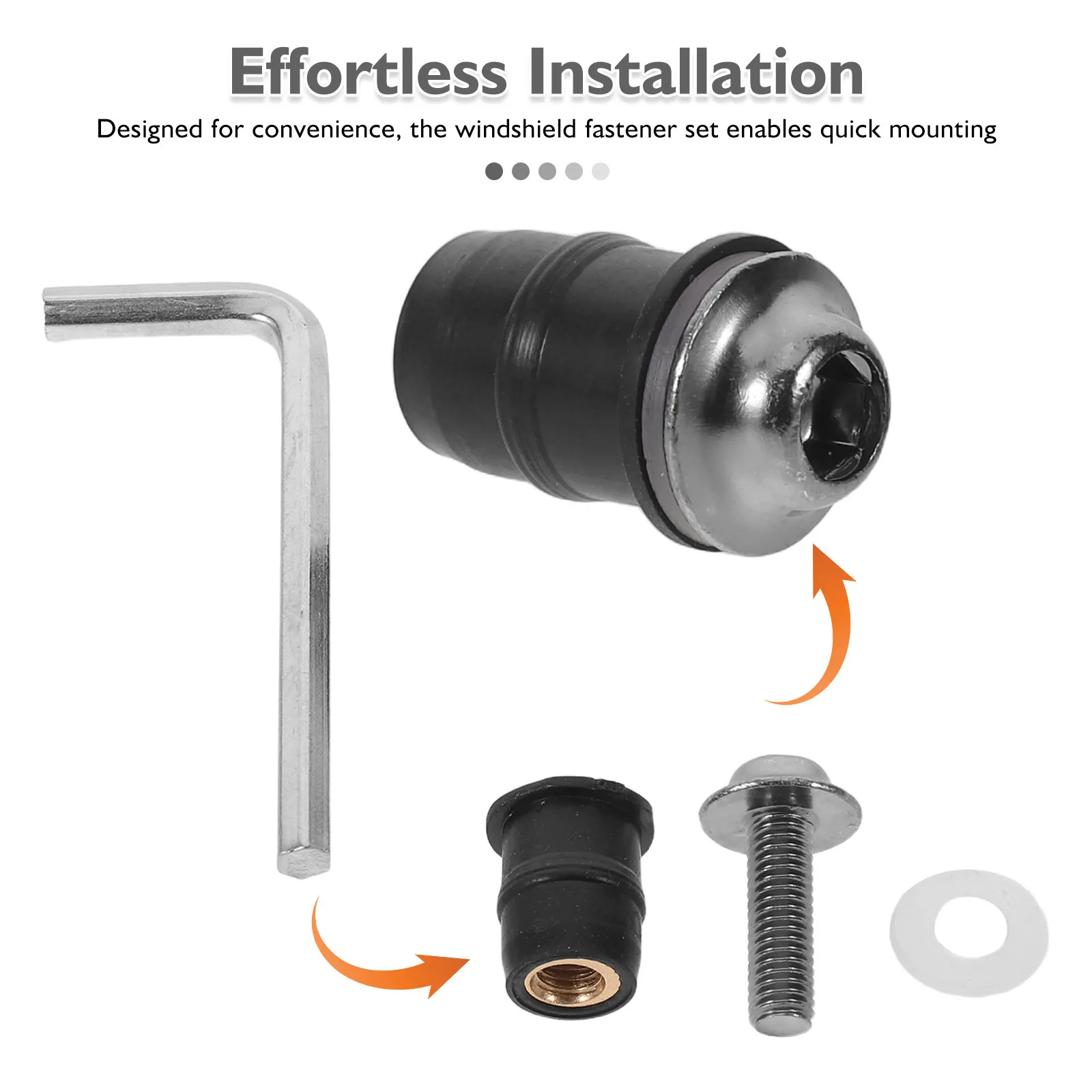 10Pcs Motorcycle Windshield Bolt Kit 5Mm Universal Easy Install Windscreen Screws Well Nuts Fairing Clip Mounting Hardware