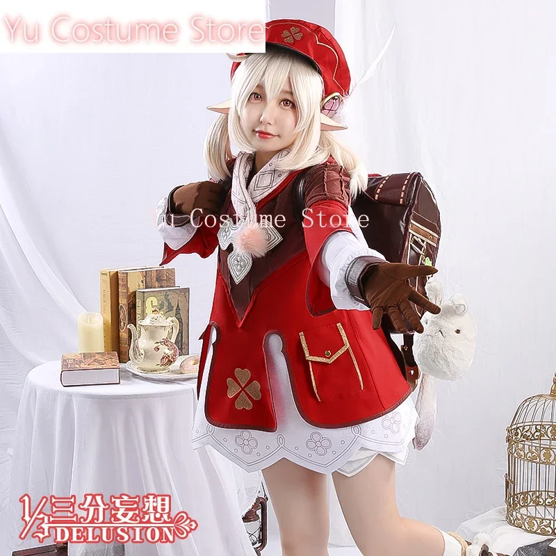 Anime! Genshin Impact Klee Lovely Lolita Game Suit Dress Uniform Cosplay Costume Halloween Party Outfit For Women Yu Costume