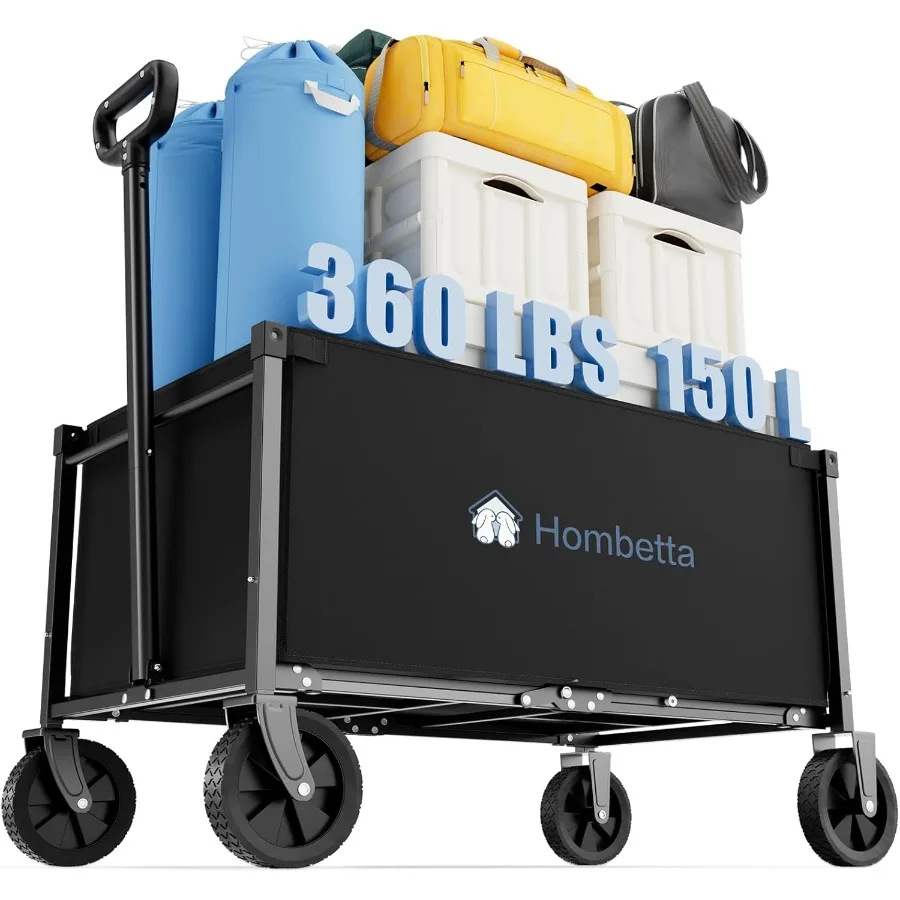 

Collapsible Wagon Heavy Duty Wagons Carts Foldable with Wheels 150L Utility Wagon with 360LBS Capacity Wagon Cart with Wheels F