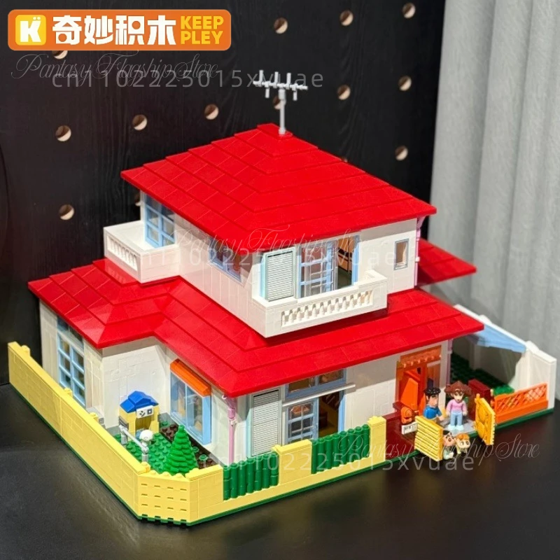 Keeppley Doraemon Nobita Nobi's Huis Bouwsteen Anime Assemblagemodel Speelgoed Kamer Ornament Grote Collectie Kid'sChristmas Gift