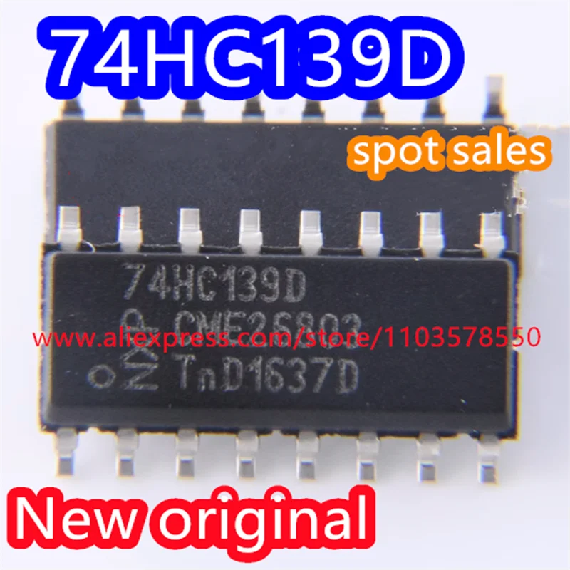 50PCS 100% Brand new original 74HC139D 74HC139 SMT SOP16 dual 2 to 4-wire decoder IC/multiplexer chip