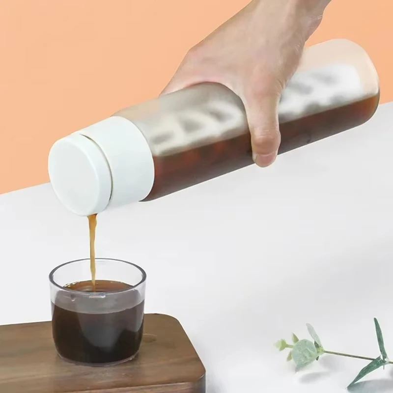 Caffettiera ABAE-Cold Brew con vetro smerigliato, filtro incorporato e spazzola per la pulizia - Ideale per caffè liscio e ricco per la casa