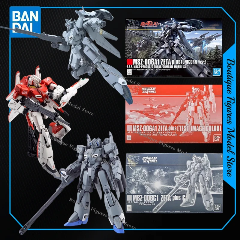 Bandai original gundam hg MSZ-006A1 MSZ-006C1 zeta plus c1 unicórnio ação anime figuras brinquedos crianças presente montagem modelo ornamentos