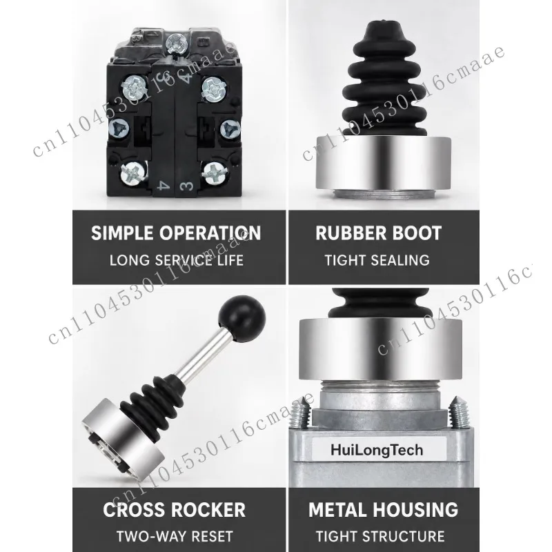 4-Way cross rocker switch, self-resetting joystick control lever XD2PA series 22mm mounting type, suitable for electronic