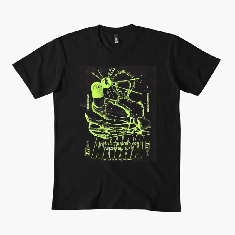 

0310 Vintage Akira Anime T Shirt Cyberpunk Manga City explosion Graphic clothes cyber mecha Neo-Tokyo Streetwear All size tops
