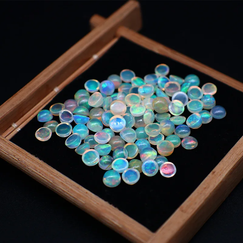 3/5/6/8Mm Chất Lượng Cao Opal Tự Nhiên Cabochon Hình Vòng Tròn Đáy Phẳng Opal / K bộ Trang Sức Vàng Đồng Hồ Ốp Hoa Đá Quý Mặt Nhẫn