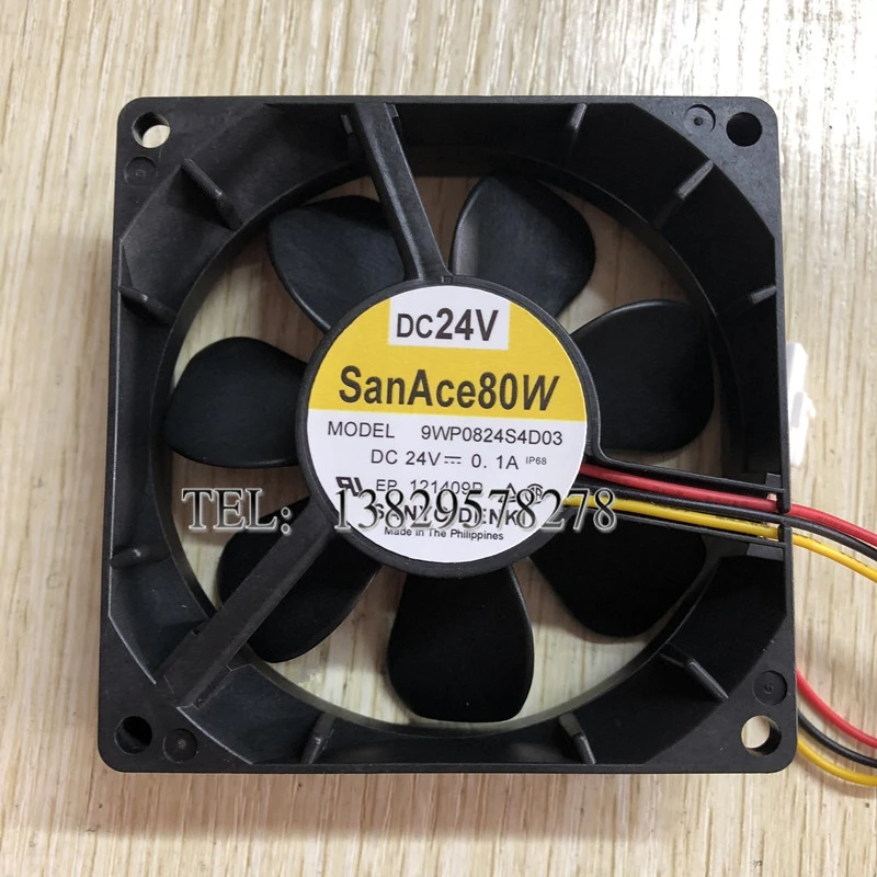 

SANYO DENKI 9WF0824S4D03 DC 24V 0.1A 80x80x25mm 3-Wire Server Cooling Fan