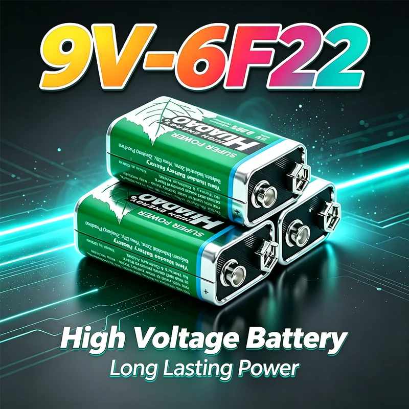 2-20Pcs 9V 6F22 Carbon Dry Battery 1100mAh Disposable 9Volt Battery for Multimeter Smoke Alarm Wireless Microphone KTV Toy