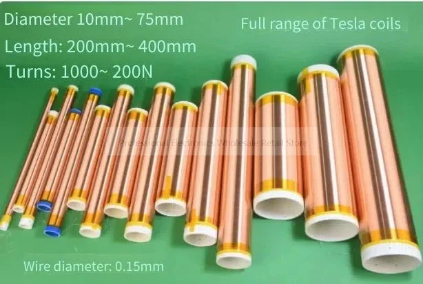 

Вторичная высоковольтная катушка Tesla, полная серия, повышающая катушка 400 мм, 300 мм, 200 мм, 150 мм