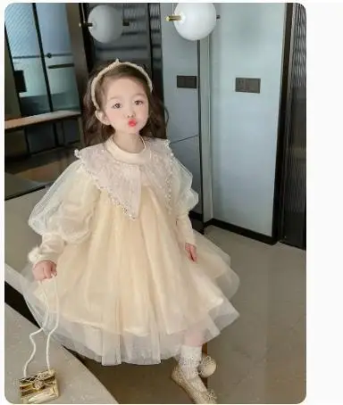 

Baby Girl Puff Sleeves Princess Dress and Base Wear Shirt Beautiful and Fashion 2025 Spring and Winter Kids Clothes