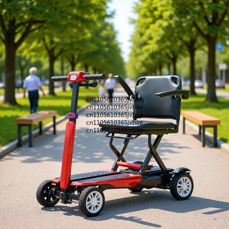 Family Leisure Assistance Transportation ToolLightweight Foldable Four-wheel Electric Scooter