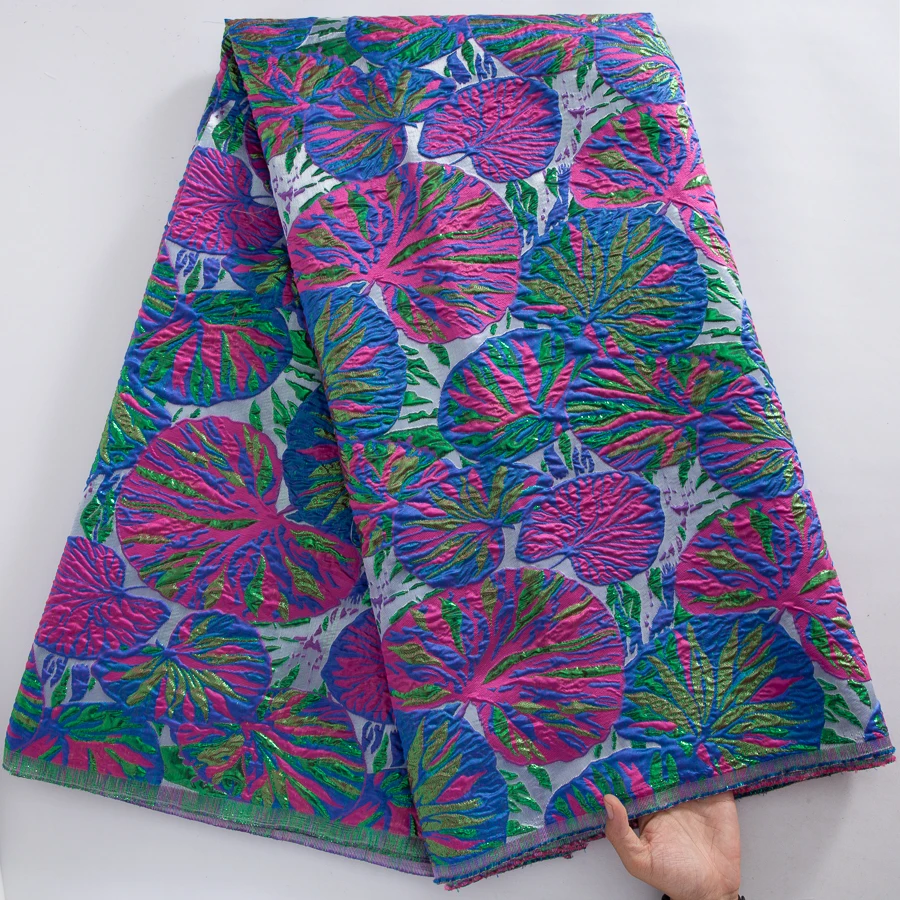 luxury-leaf-jacquard-brocade-fabric-colorful-gilded-damask-african-material-for-nigerian-wedding-evening-party-dresses-5yards