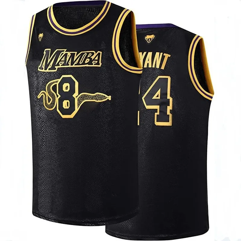 Camiseta de baloncesto de gran tamaño para hombre Kobe 24 Bryant, deportes atléticos para mujer, piel de serpiente, MAMBA, bordado, ropa deportiva de Hip Hop de calle alta