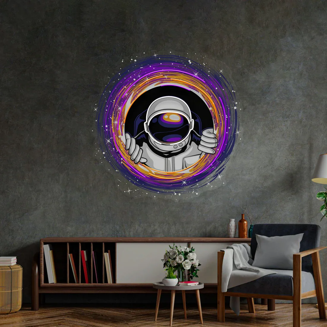 Astronaut Neon Sign Cosmic Black Hole LED Lights Bedroom Lamp Living Room Wall Art Hanging Custom Bar Beer Neon Wedding Birthday