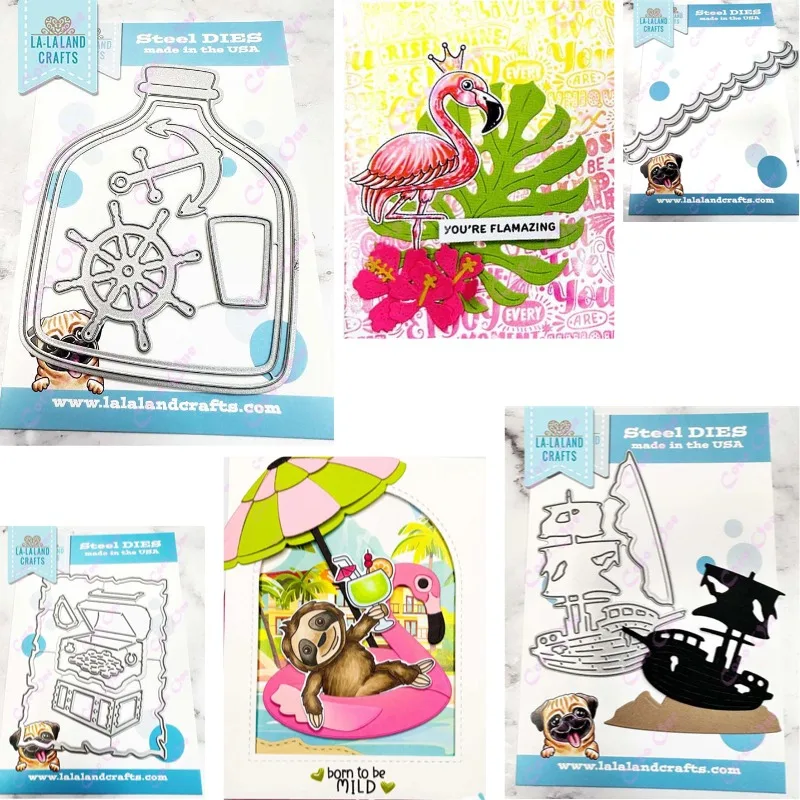 Pirate’s Treasure Standing Flamingo Leg Up   Cutting Dies Scrapbook Diary Decoration Stencil Embossing Template DIY Greeting