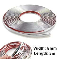8mm*5m Chrome Car Styling Moulding Strip Trim Exterior Car Chrome Body Strip Bumper Auto Door Protective Moulding Styling Trim