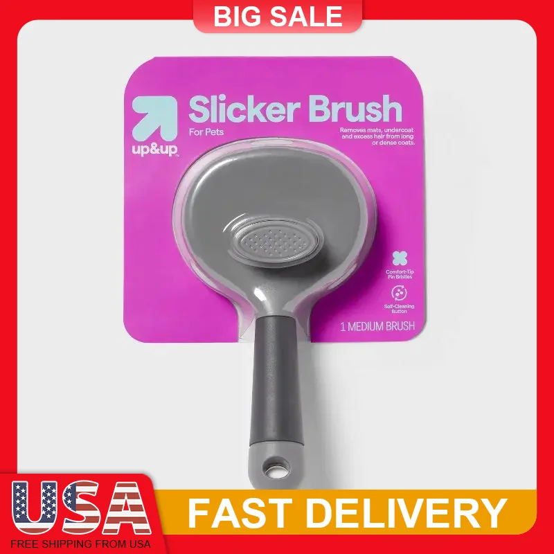 

Self Clean Slicker Dog Brush Grooming Tool Removes Mats Undercoat Excess Hair Comfort Tip Bristles Ergonomic Handle Non Slip